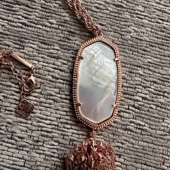 Kendra Scott rose gold and Pearl tassel necklace - Picture 2 of 4